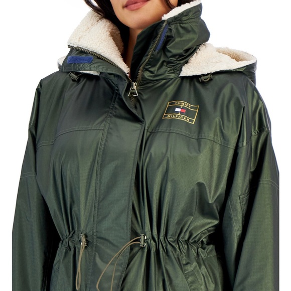 Brand new with tags never worn Tommy Hilfiger Women's Hooded Fleece-Trim - Picture 2 of 5